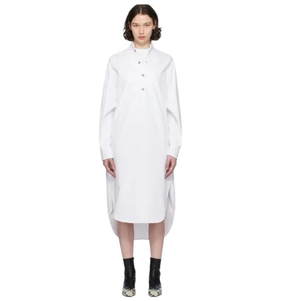 Khaite Women's White Denim Seffi Midi Dress Size Small Dress